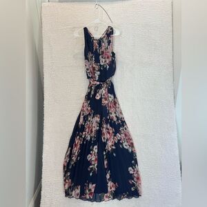 Premier Navy and Pink Floral Maxi Dress open back